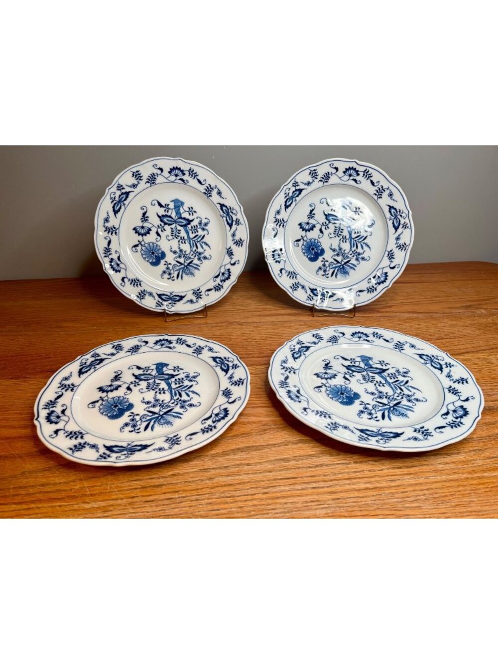 Vintage Blue Danube Dinner Plates set of 4 Blue Onion Meissen Pattern Made IN JA